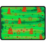 Green Xmas magic Double Sided Fleece Blanket (Large)  80 x60  Blanket Front