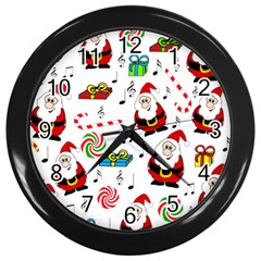 Xmas song Wall Clocks (Black)