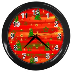 Christmas Magic Wall Clocks (black) by Valentinaart