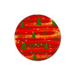 Christmas Magic Rubber Round Coaster (4 Pack)  by Valentinaart