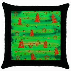 Xmas Magical Design Throw Pillow Case (black) by Valentinaart