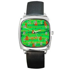 Xmas Magical Design Square Metal Watch by Valentinaart