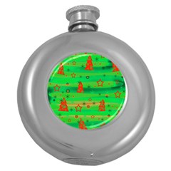 Xmas Magical Design Round Hip Flask (5 Oz) by Valentinaart