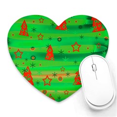 Xmas Magical Design Heart Mousepads by Valentinaart