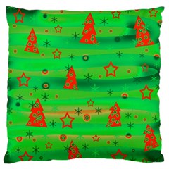 Xmas Magical Design Large Flano Cushion Case (one Side) by Valentinaart