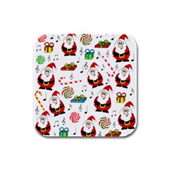 Xmas Song Rubber Square Coaster (4 Pack)  by Valentinaart