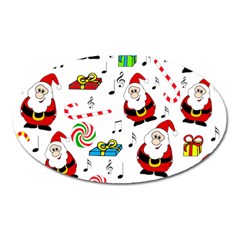 Xmas Song Oval Magnet by Valentinaart