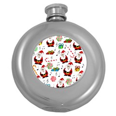 Xmas Song Round Hip Flask (5 Oz) by Valentinaart