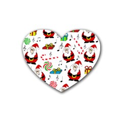 Xmas Song Heart Coaster (4 Pack)  by Valentinaart