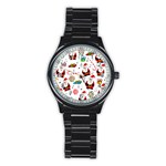 Xmas song Stainless Steel Round Watch Front