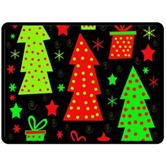 Merry Xmas Fleece Blanket (large)  by Valentinaart