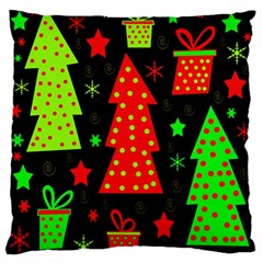 Merry Xmas Large Flano Cushion Case (one Side) by Valentinaart