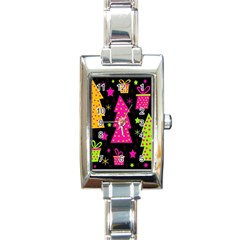 Colorful Xmas Rectangle Italian Charm Watch by Valentinaart