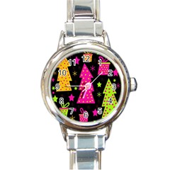 Colorful Xmas Round Italian Charm Watch by Valentinaart