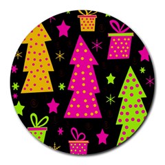 Colorful Xmas Round Mousepads by Valentinaart