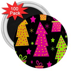 Colorful Xmas 3  Magnets (100 Pack) by Valentinaart