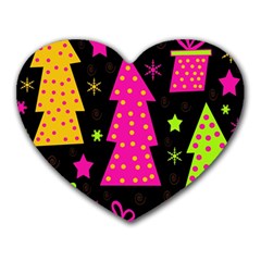 Colorful Xmas Heart Mousepads by Valentinaart