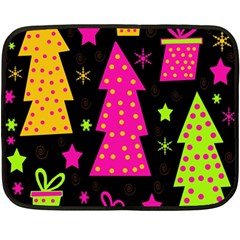 Colorful Xmas Double Sided Fleece Blanket (mini)  by Valentinaart