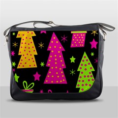 Colorful Xmas Messenger Bags by Valentinaart