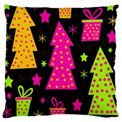 Colorful Xmas Large Cushion Case (one Side) by Valentinaart