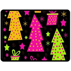 Colorful Xmas Double Sided Fleece Blanket (large)  by Valentinaart