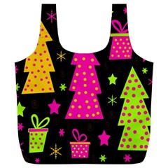 Colorful Xmas Full Print Recycle Bags (l)  by Valentinaart