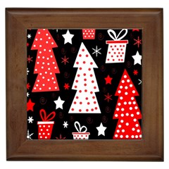 Red playful Xmas Framed Tiles