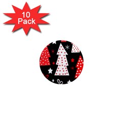 Red playful Xmas 1  Mini Magnet (10 pack) 