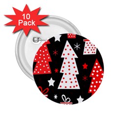 Red playful Xmas 2.25  Buttons (10 pack) 