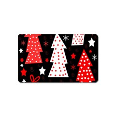 Red playful Xmas Magnet (Name Card)