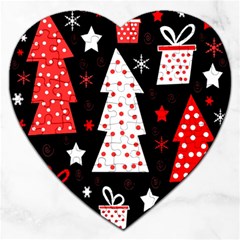 Red Playful Xmas Jigsaw Puzzle (heart)