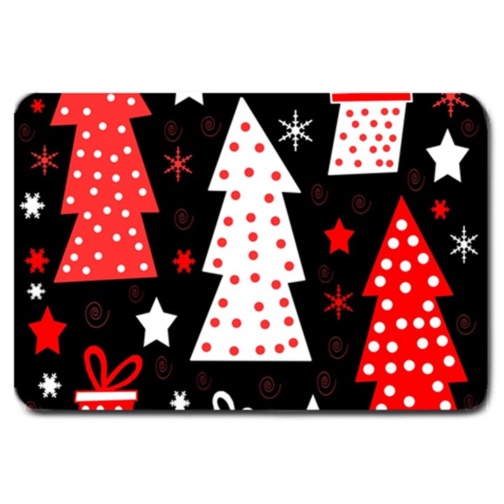 Red playful Xmas Large Doormat 