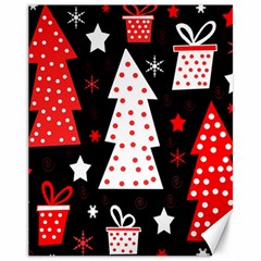 Red Playful Xmas Canvas 11  X 14   by Valentinaart