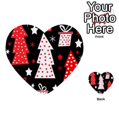 Red playful Xmas Multi-purpose Cards (Heart) 