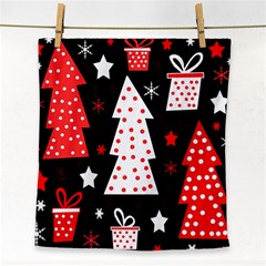 Red playful Xmas Face Towel