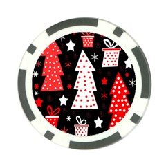 Red playful Xmas Poker Chip Card Guards (10 pack) 