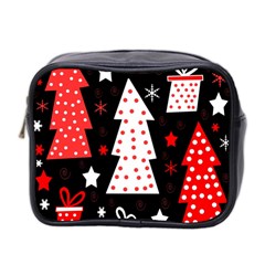 Red playful Xmas Mini Toiletries Bag 2-Side