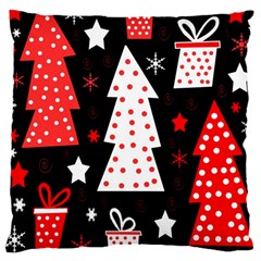 Red playful Xmas Large Cushion Case (Two Sides)