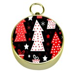 Red playful Xmas Gold Compasses Front