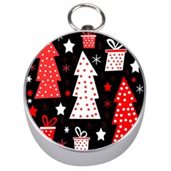 Red playful Xmas Silver Compasses