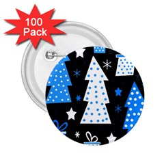 Blue Playful Xmas 2 25  Buttons (100 Pack)  by Valentinaart