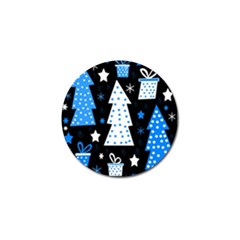 Blue Playful Xmas Golf Ball Marker (4 Pack) by Valentinaart