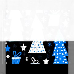 Blue Playful Xmas Rectangular Jigsaw Puzzl