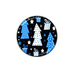 Blue Playful Xmas Hat Clip Ball Marker by Valentinaart