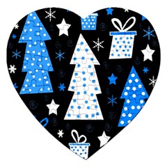 Blue Playful Xmas Jigsaw Puzzle (heart)