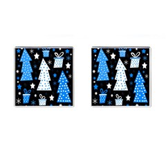 Blue Playful Xmas Cufflinks (square) by Valentinaart