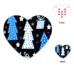 Blue Playful Xmas Playing Cards (heart) 