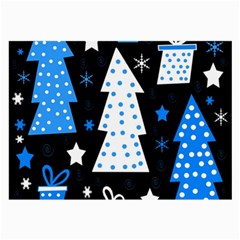 Blue Playful Xmas Large Glasses Cloth by Valentinaart