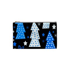 Blue Playful Xmas Cosmetic Bag (small)  by Valentinaart