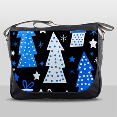 Blue Playful Xmas Messenger Bags by Valentinaart